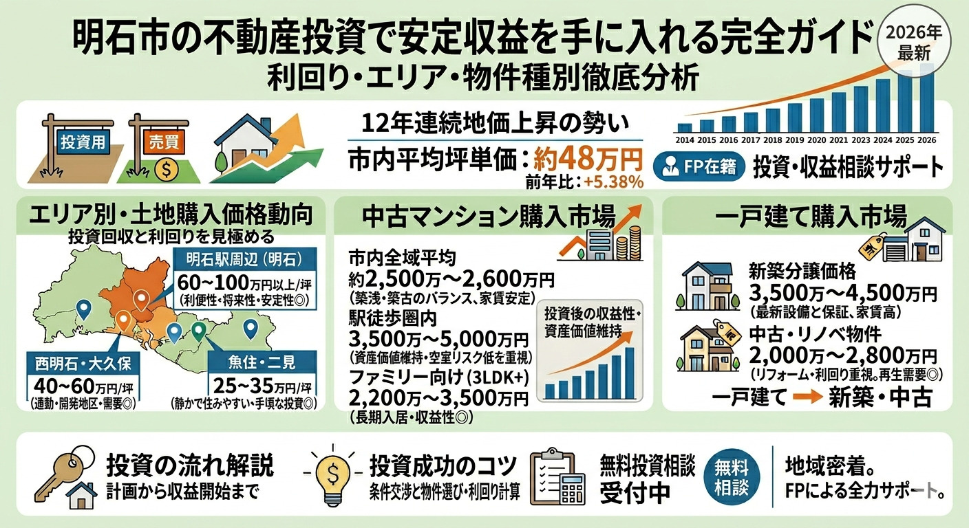 明石市の不動産投資で安定収益を得るには?利回り・エリア・戦略を地元プロが解説。の画像