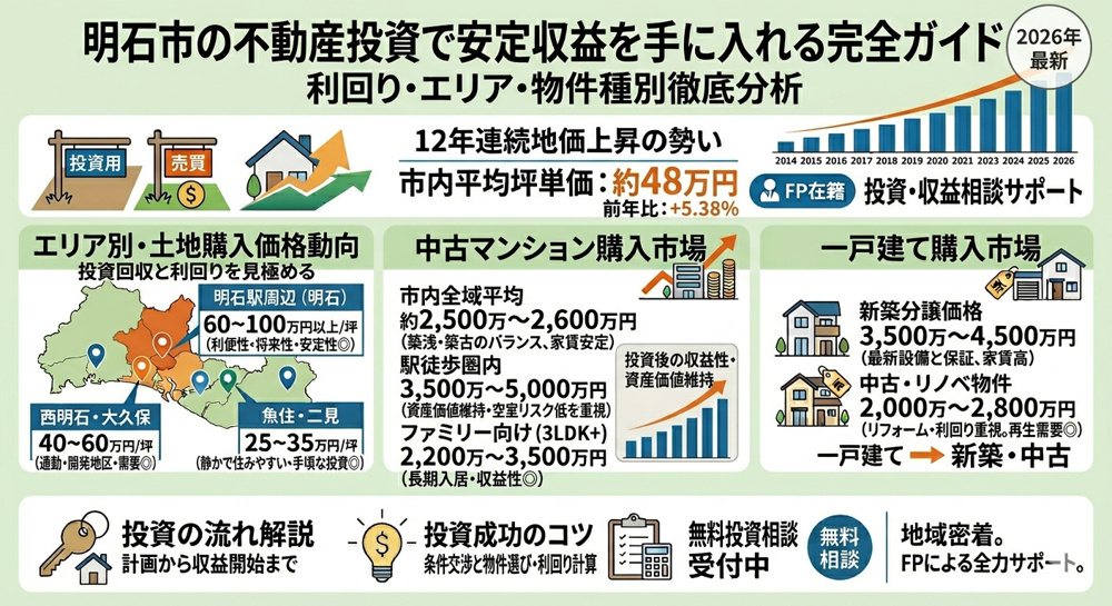 明石市の不動産投資で安定収益を得るには？利回り・エリア・戦略を地元プロが解説。の画像