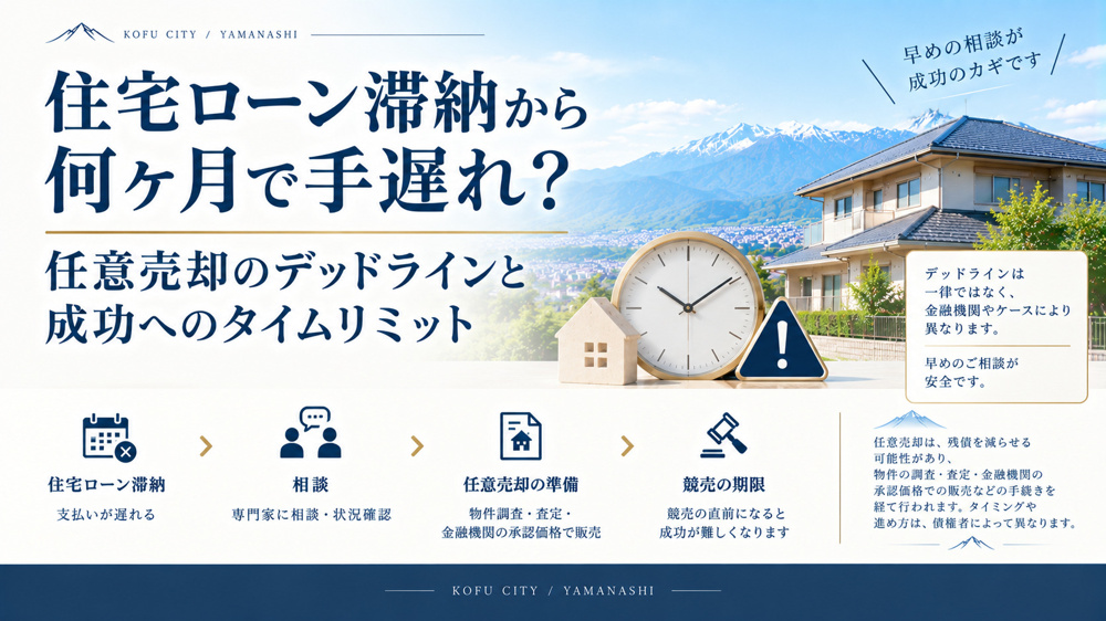 住宅ローン滞納から何ヶ月で手遅れ？任意売却のデッドラインと成功へのタイムリミットの画像