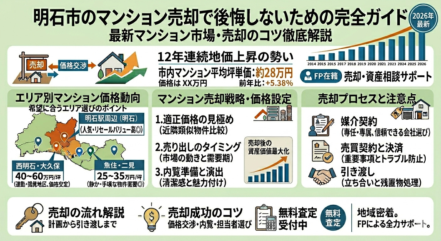 明石市のマンション売却で損しないために｜相場・流れ・高く売るコツを地元プロが解説の画像