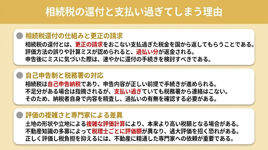 相続税の還付と支払い過ぎてしまう理由