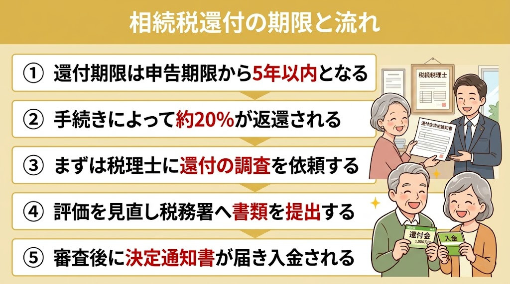 相続税還付の期限と流れ