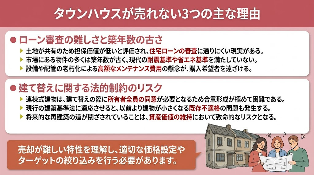 タウンハウスが売れない3つの主な理由