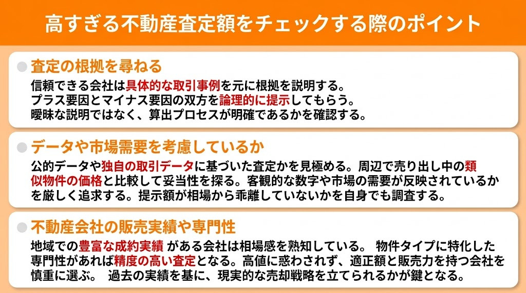 高すぎる不動産査定額をチェックする際のポイント