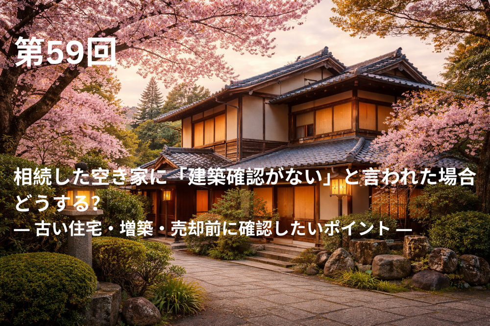 相続した空き家に「建築確認がない」と言われた場合どうする？ ― 古い住宅・増築・売却前に確認したいポイント ―の画像