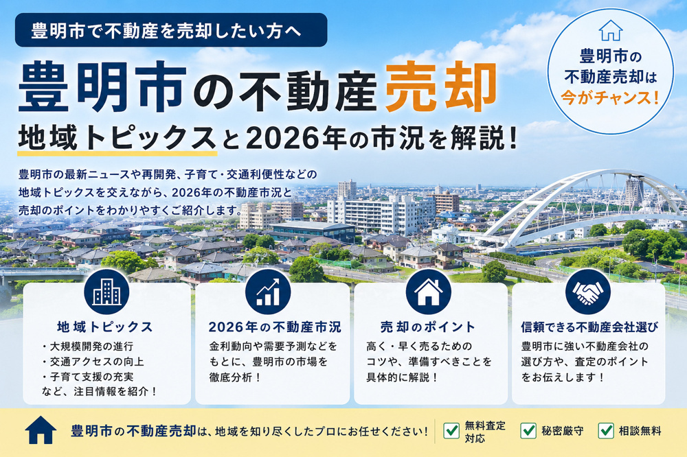 豊明市で不動産を高く売却するには？ 地域動向と2026年最新市況を踏まえて徹底解説の画像
