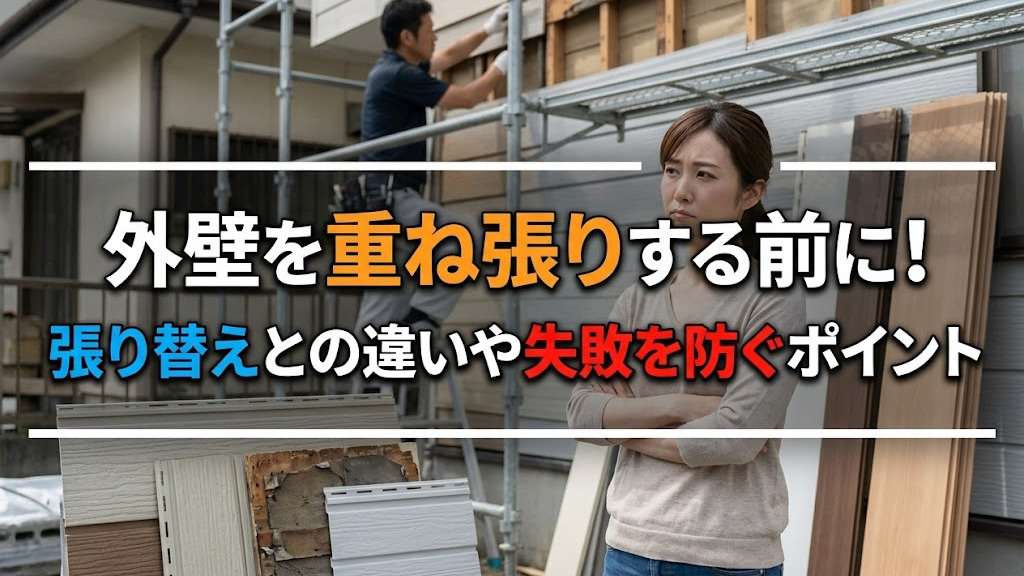 外壁を重ね張りする前に！張り替えとの違いや失敗を防ぐポイントの画像