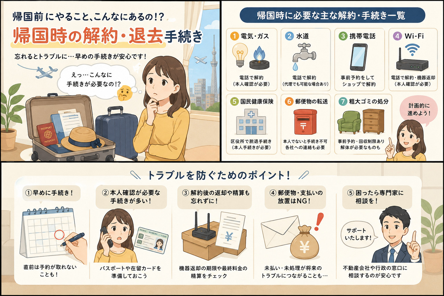 帰国は“飛行機に乗れば終わり”じゃなかった。外国人オーナー様の退去手続きで学んだことの画像