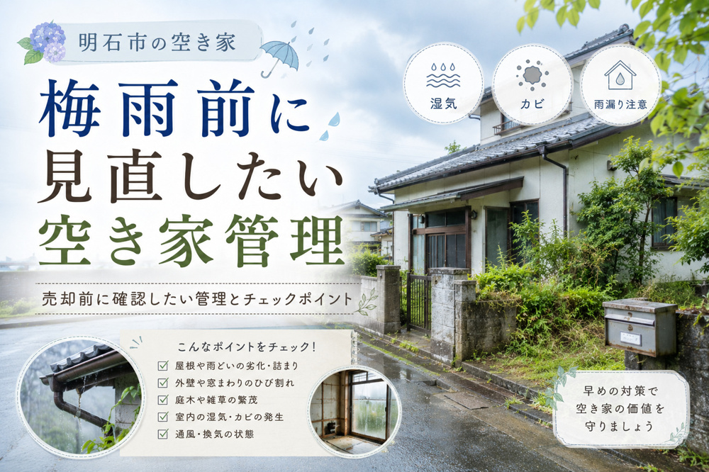 明石市の空き家梅雨対策は大丈夫？売却前に確認したい管理とチェックポイントの画像