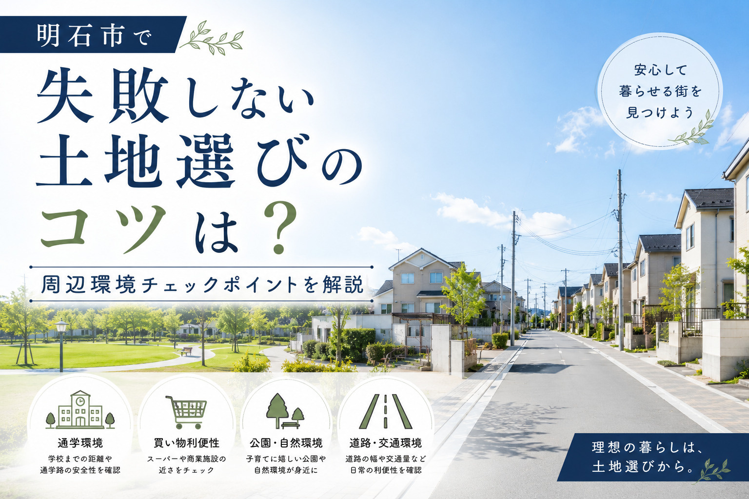 明石市で失敗しない土地選びのコツは?周辺環境チェックポイントを不動産会社が解説の画像