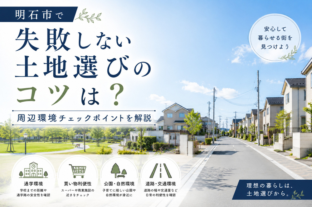 明石市で失敗しない土地選びのコツは？周辺環境チェックポイントを不動産会社が解説の画像