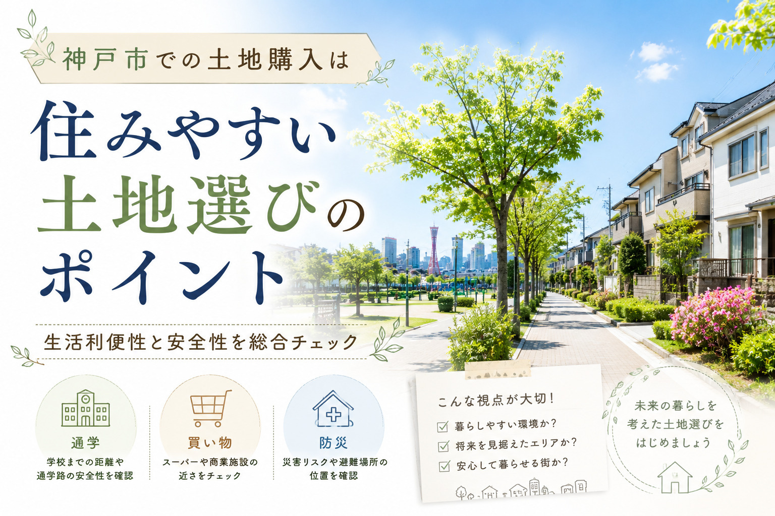 神戸市での土地購入は周辺環境が重要？生活利便性と安全性を総合チェックの画像
