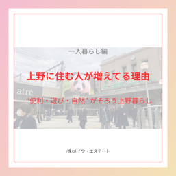 上野駅周辺に住む魅力とメリット・デメリットとは？｜(株)メイワ・エステートの画像