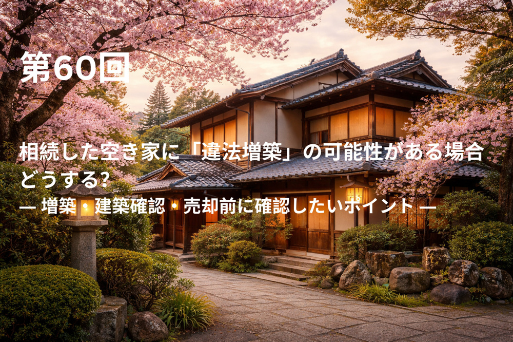 相続した空き家に「違法増築」の可能性がある場合どうする？ ― 増築・建築確認・売却前に確認したいポイント ―の画像