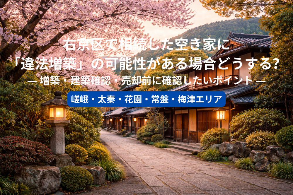 右京区で相続した空き家に「違法増築」の可能性がある場合どうする？ ― 増築・建築確認・売却前に確認したいポイント ―の画像