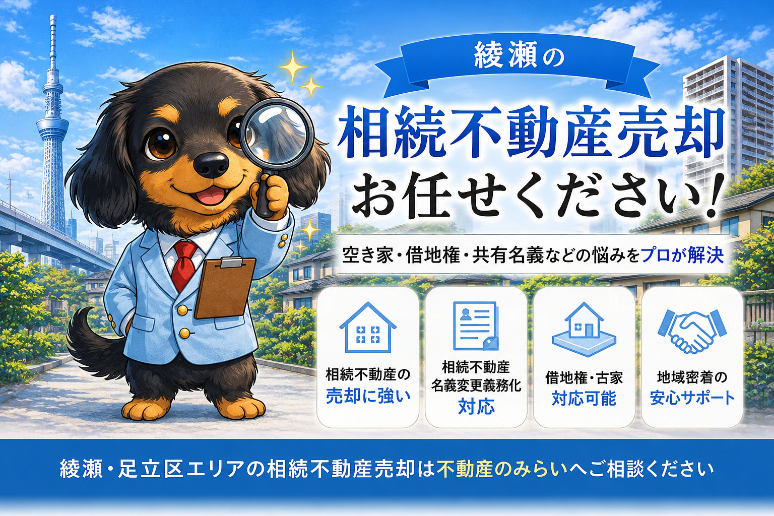 【綾瀬 相続不動産売却】空き家・借地権・共有名義も対応｜失敗しない進め方をプロが徹底解説｜不動産のみらいの画像