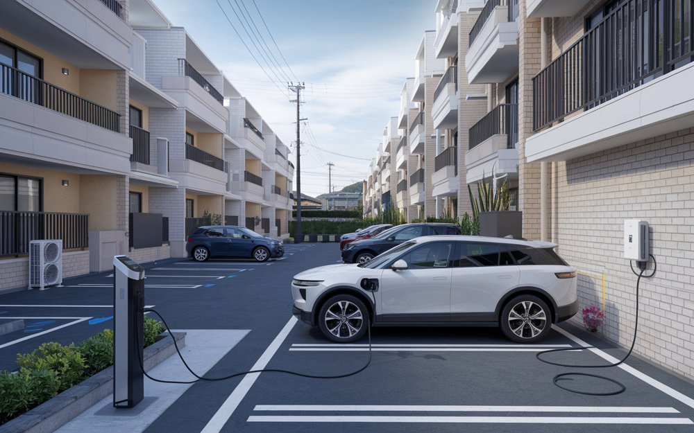 EV車とPHEV車の選び方は？賃貸住宅や月極駐車場のEV充電器設置率を海外と比較しエネチェンジEV充電サービスも解説の画像