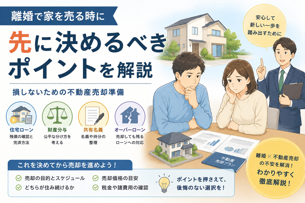 離婚で家を売る時、絶対に先に決めておくべきこと 財産分与で損しないための準備の画像