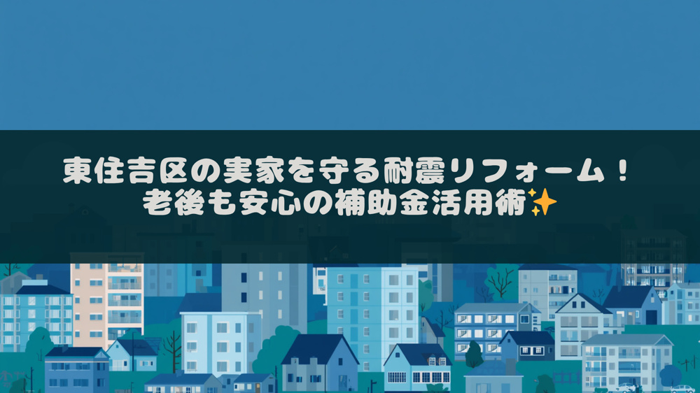 東住吉区の実家を守る耐震リフォーム！老後も安心の補助金活用術の画像