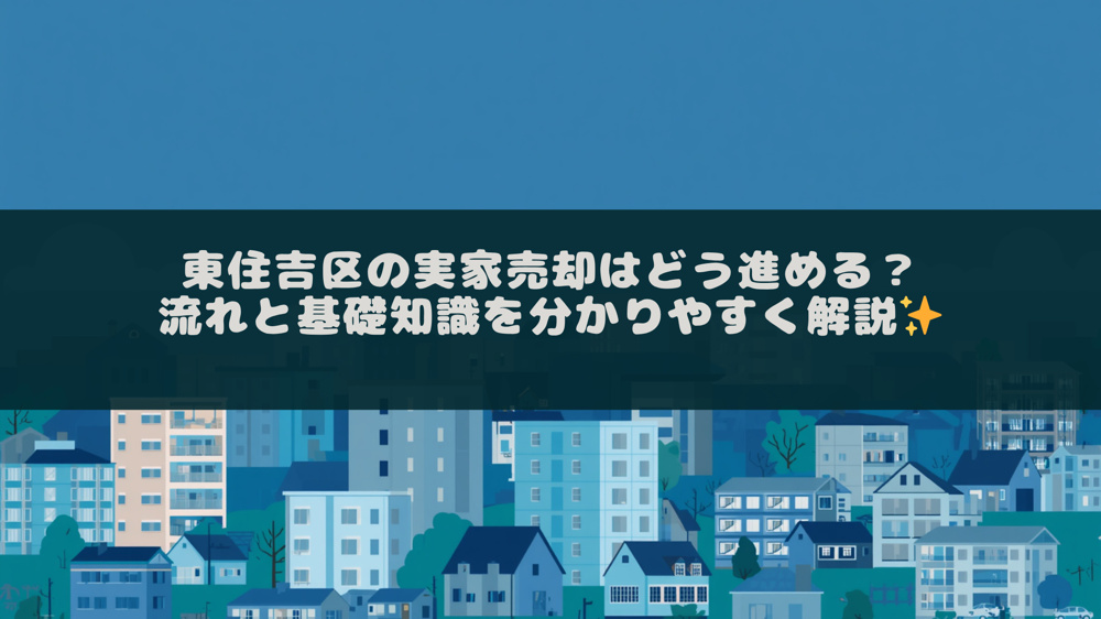東住吉区の実家売却はどう進める？流れと基礎知識を分かりやすく解説の画像