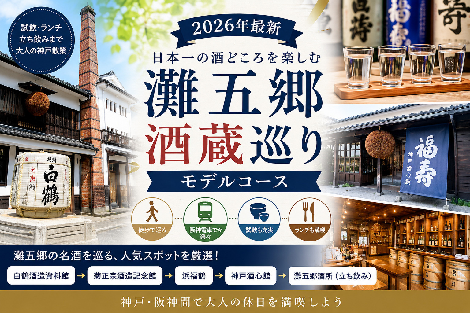 【2026年最新】灘五郷 酒蔵巡りモデルコース｜阪神間で大人の休日を満喫の画像