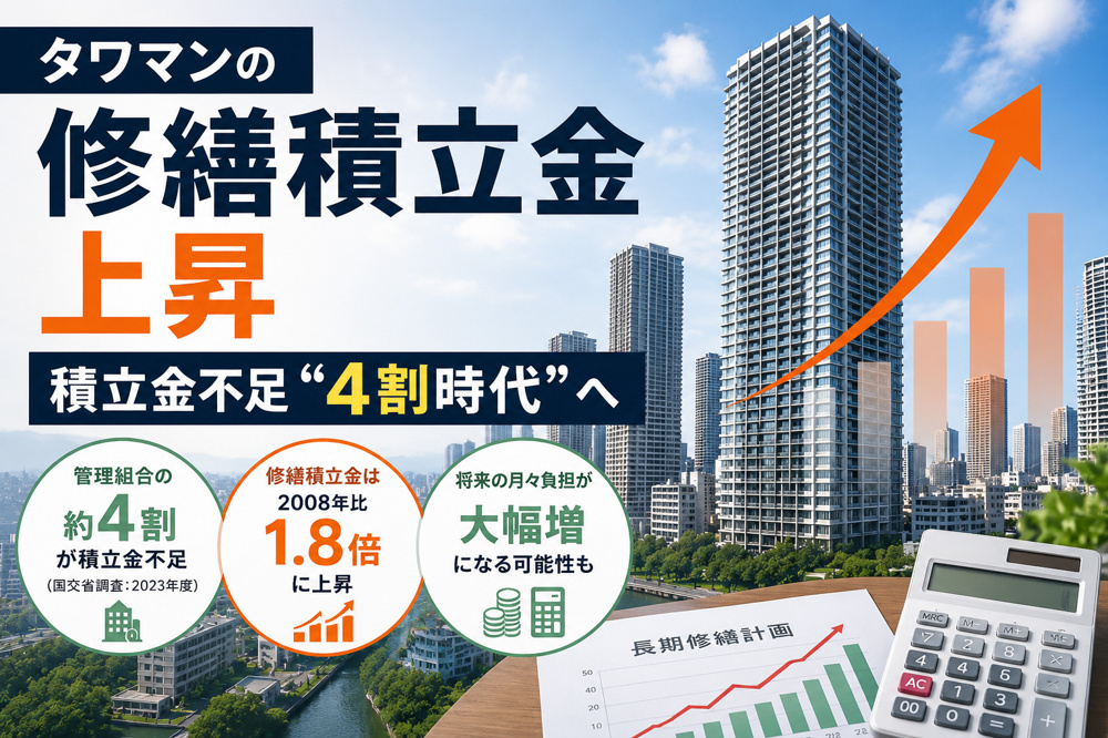 タワマンの修繕積立金上昇 積立金不足“4割時代”への画像
