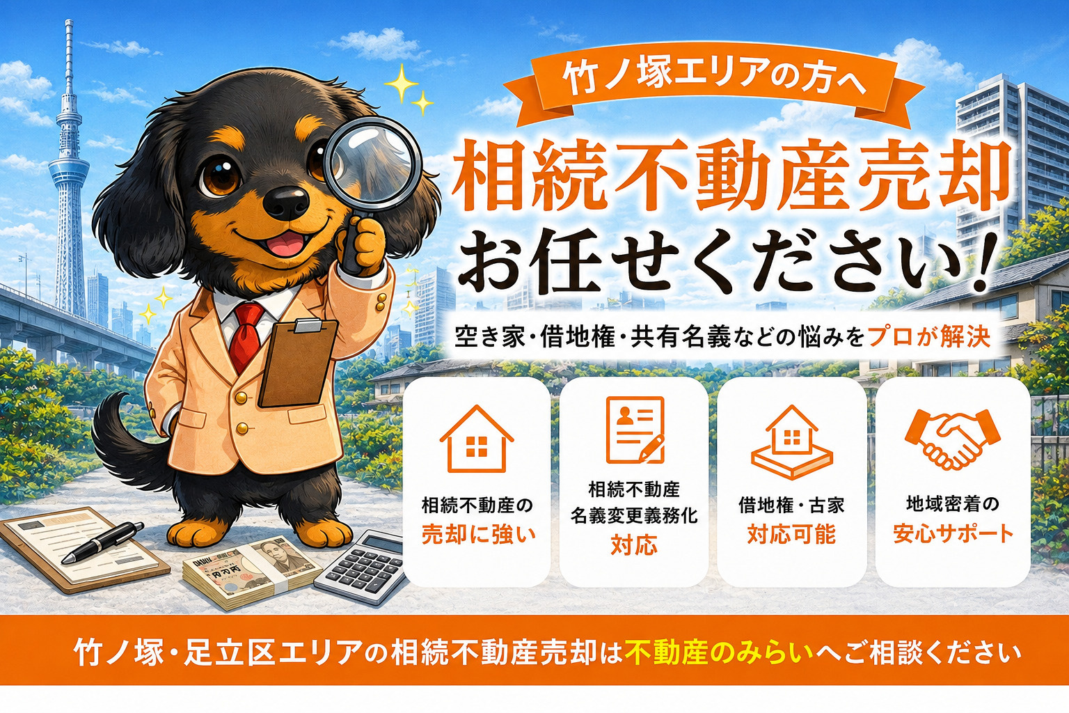 【竹ノ塚 相続不動産売却】相続した空き家を放置していませんか？｜借地権・共有名義・名義変更義務化も徹底解説｜不動産のみらいの画像
