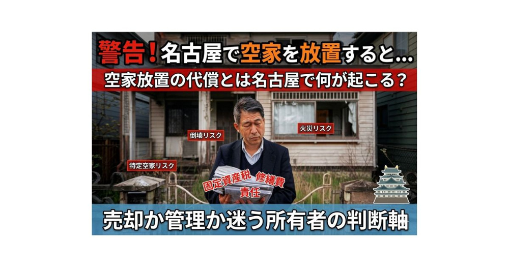 空家放置の代償とは名古屋で何が起こる？売却か管理か迷う所有者の判断軸の画像