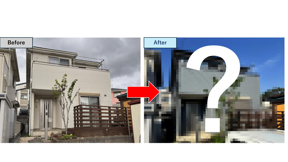 厚木市で外壁塗装工事の足場が取れたので確認しに行ってきました！の画像