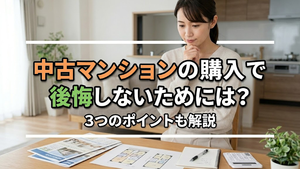 中古マンションの購入で後悔しないためには？3つのポイントも解説の画像
