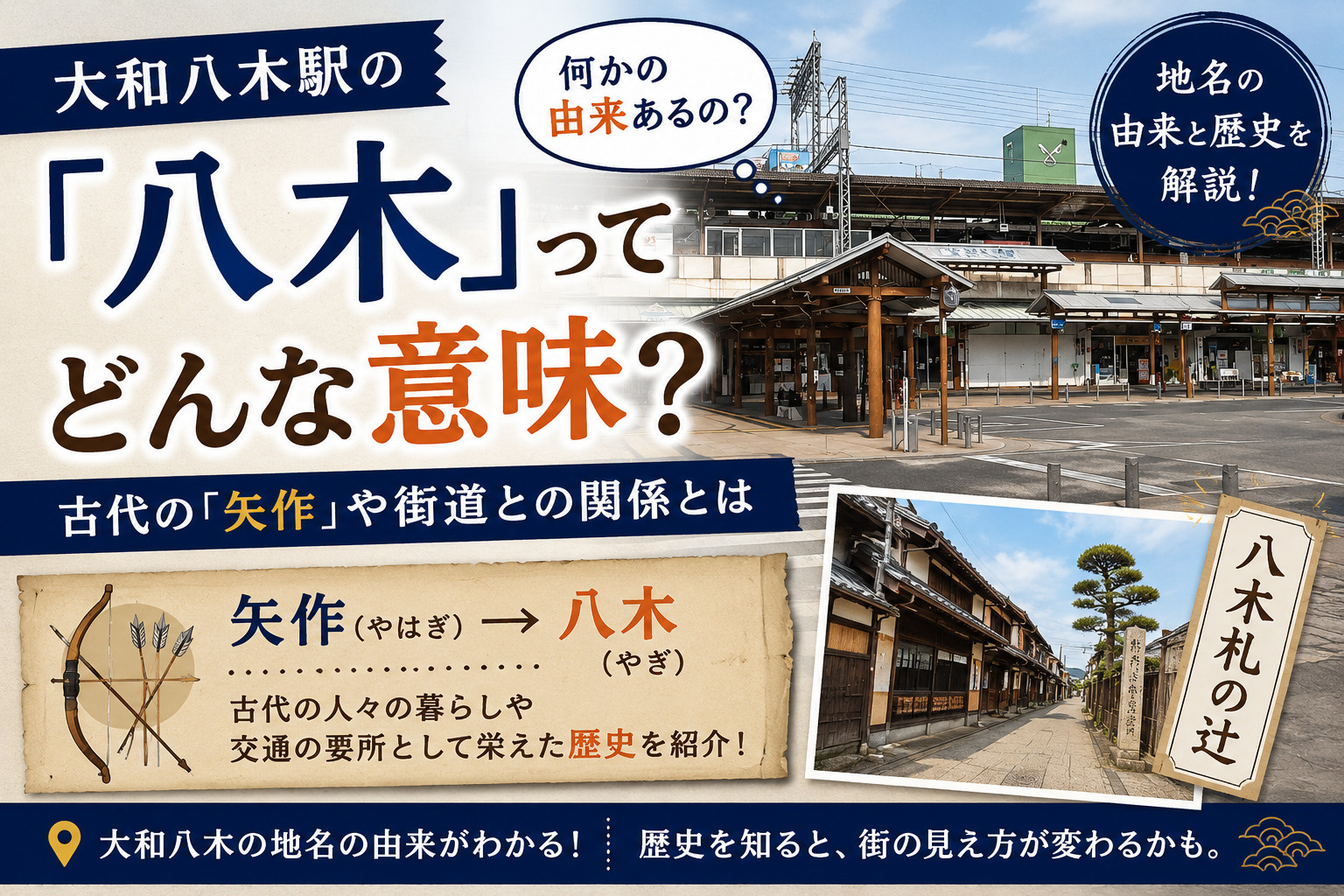大和八木駅の「八木」ってどんな意味？地名の由来と街の歴史を解説の画像