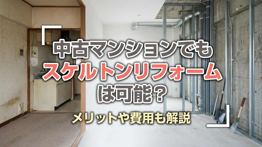 【5月4週目 編集中】中古マンションでもスケルトンリフォームは可能？メリットや費用も解説