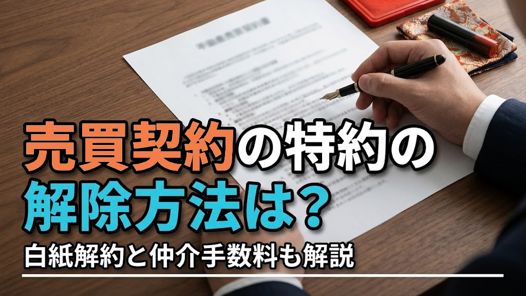 【5月4週目 編集中】売買契約の特約の解除方法は？白紙解約と仲介手数料も解説