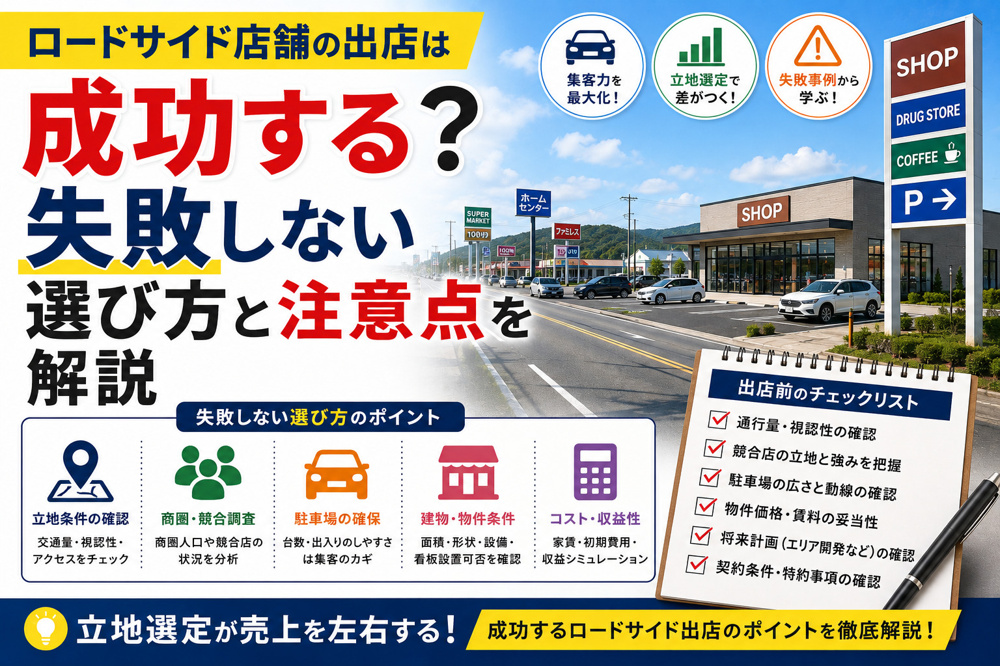 ロードサイド店舗の出店は成功する？失敗しない選び方と注意点を解説の画像