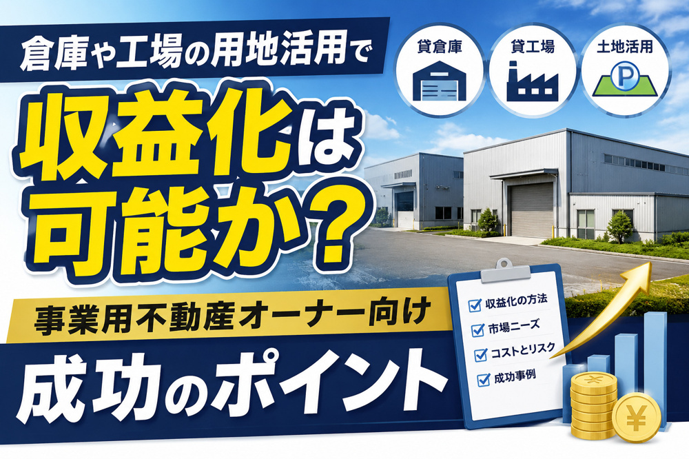 倉庫や工場の用地活用で収益化は可能か？事業用不動産オーナー向け成功のポイントの画像