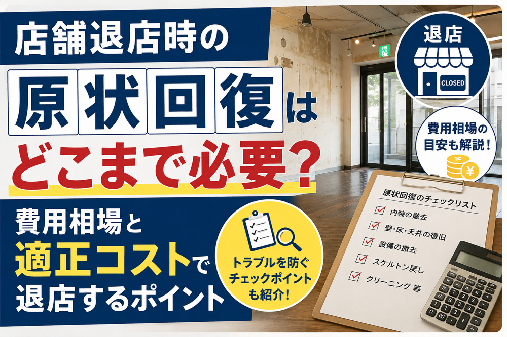店舗退店時の原状回復はどこまで必要？費用相場と適正コストで退店するポイントの画像