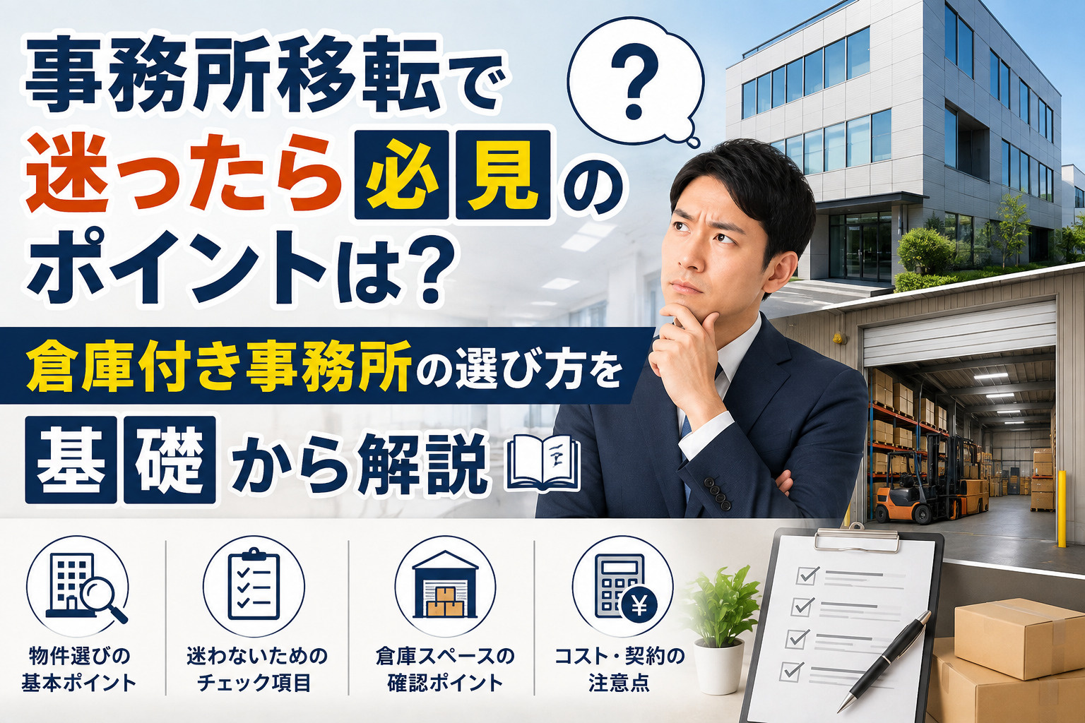 事務所移転で迷ったら必見のポイントは？倉庫付き事務所の選び方を基礎から解説の画像