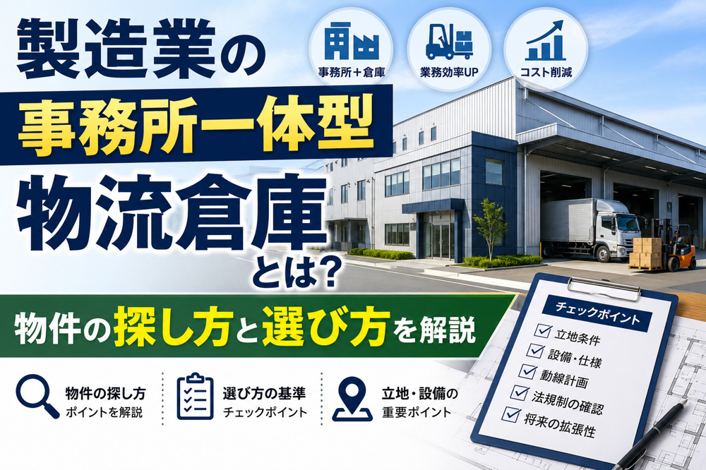 製造業の事務所一体型物流倉庫とは？物件の探し方と選び方を解説の画像