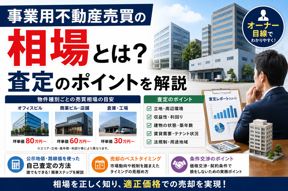 事業用不動産売買の相場とは？査定のポイントをオーナー目線で解説の画像