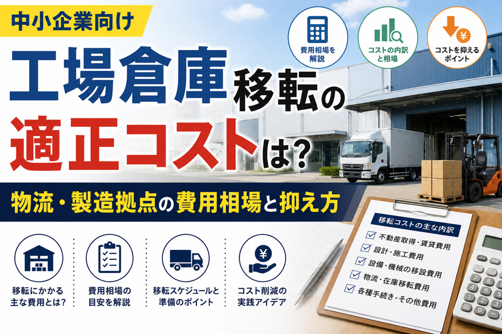 中小企業向け工場倉庫移転の適正コストは？物流製造拠点の費用相場と抑え方の画像