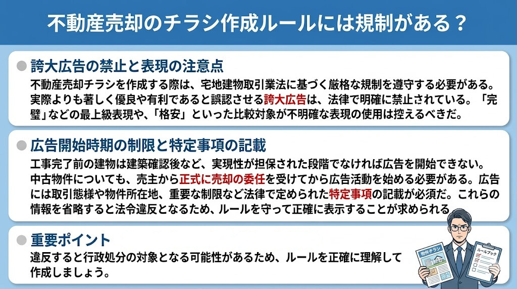 不動産売却のチラシ作成ルールには規制がある？