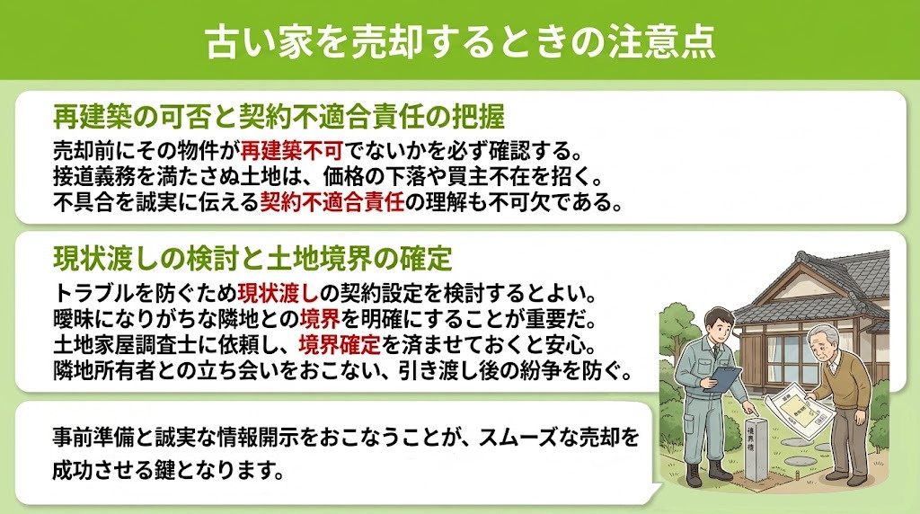 古い家を売却するときの注意点