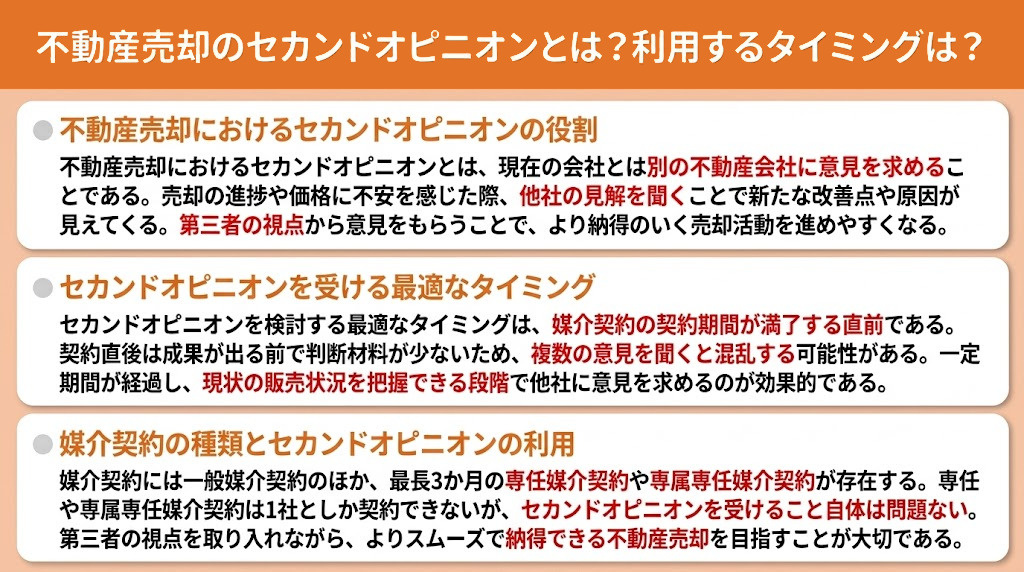 不動産売却のセカンドオピニオンとは？利用するタイミングは？