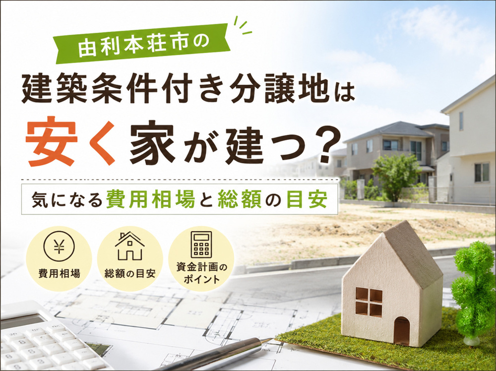 由利本荘市の建築条件付き分譲地は安く家が建つ？気になる費用相場と総額の目安の画像