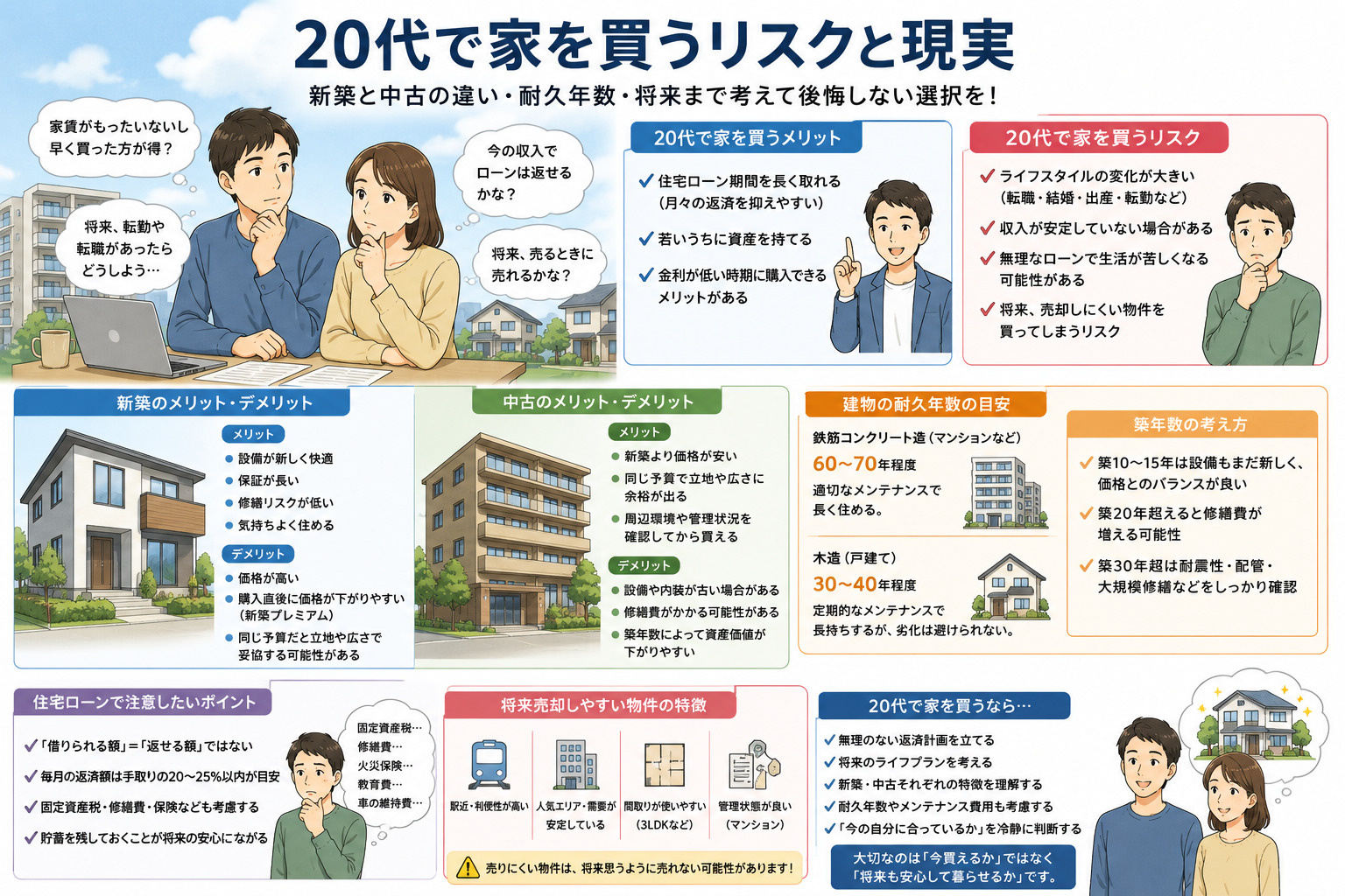 20代で家を買うのは危険？新築・中古の違いや住宅ローンの現実を冷静に考えるの画像