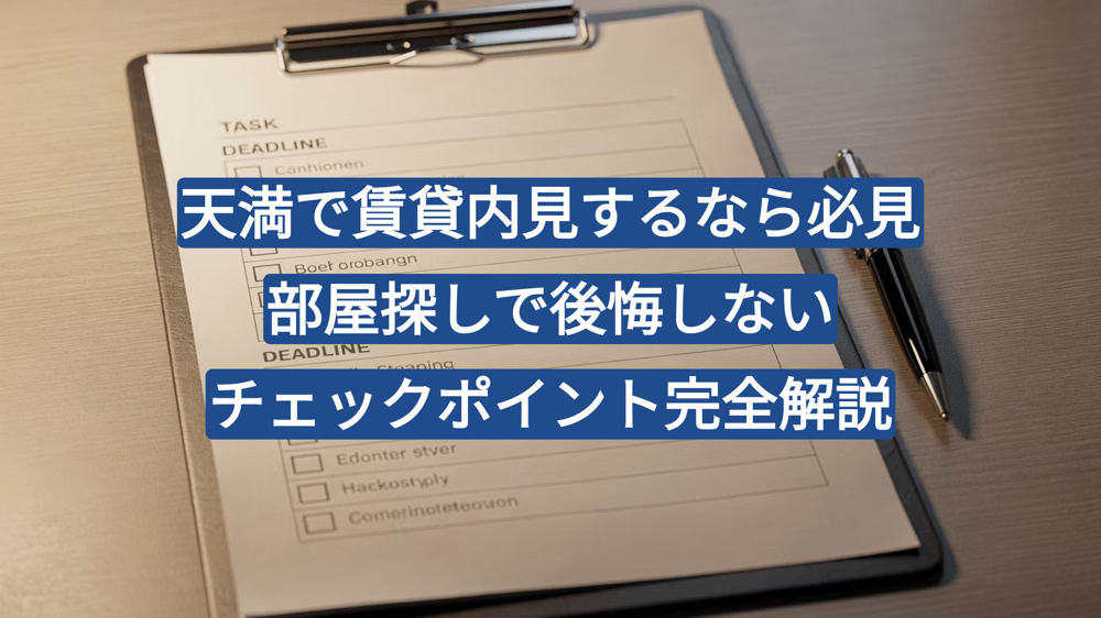 天満で賃貸内見するなら必見｜部屋探しで後悔しないチェックポイント完全解説の画像