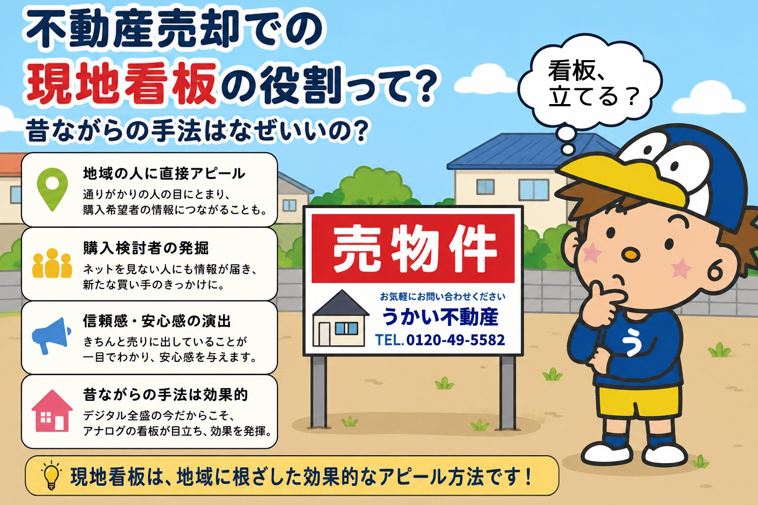 不動産売却で現地看板は集客効果が期待できる？自宅や相続物件の成約につなげる工夫を解説の画像
