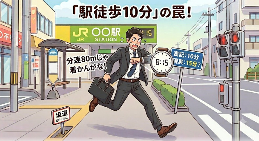 【不動産の闇？】「駅から徒歩10分」を普通に歩くと競歩レベルの速さが必要になる理由の画像
