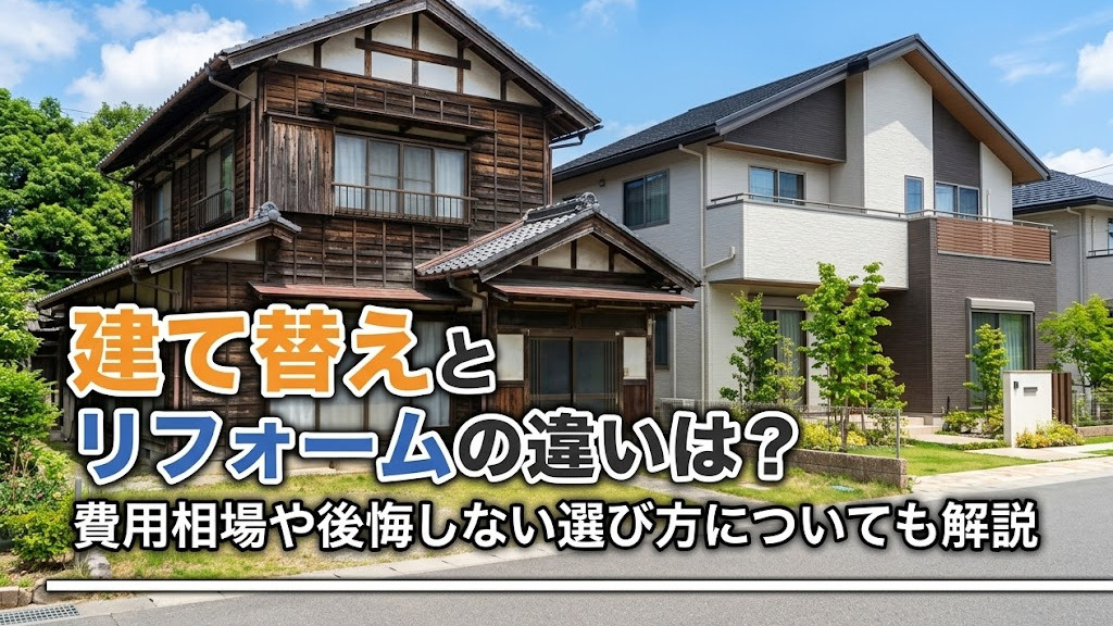 建て替えとリフォームの違いは？費用相場や後悔しない選び方についても解説