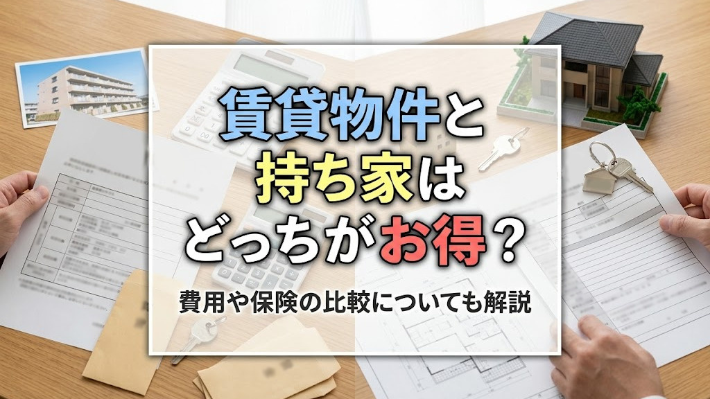 賃貸物件と持ち家はどっちがお得？費用や保険の比較についても解説